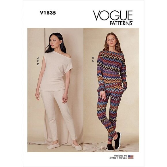 Vogue Sewing Pattern 1835 Top Pants Slippers Misses Size XS-XXL - Picture 1 of 9
